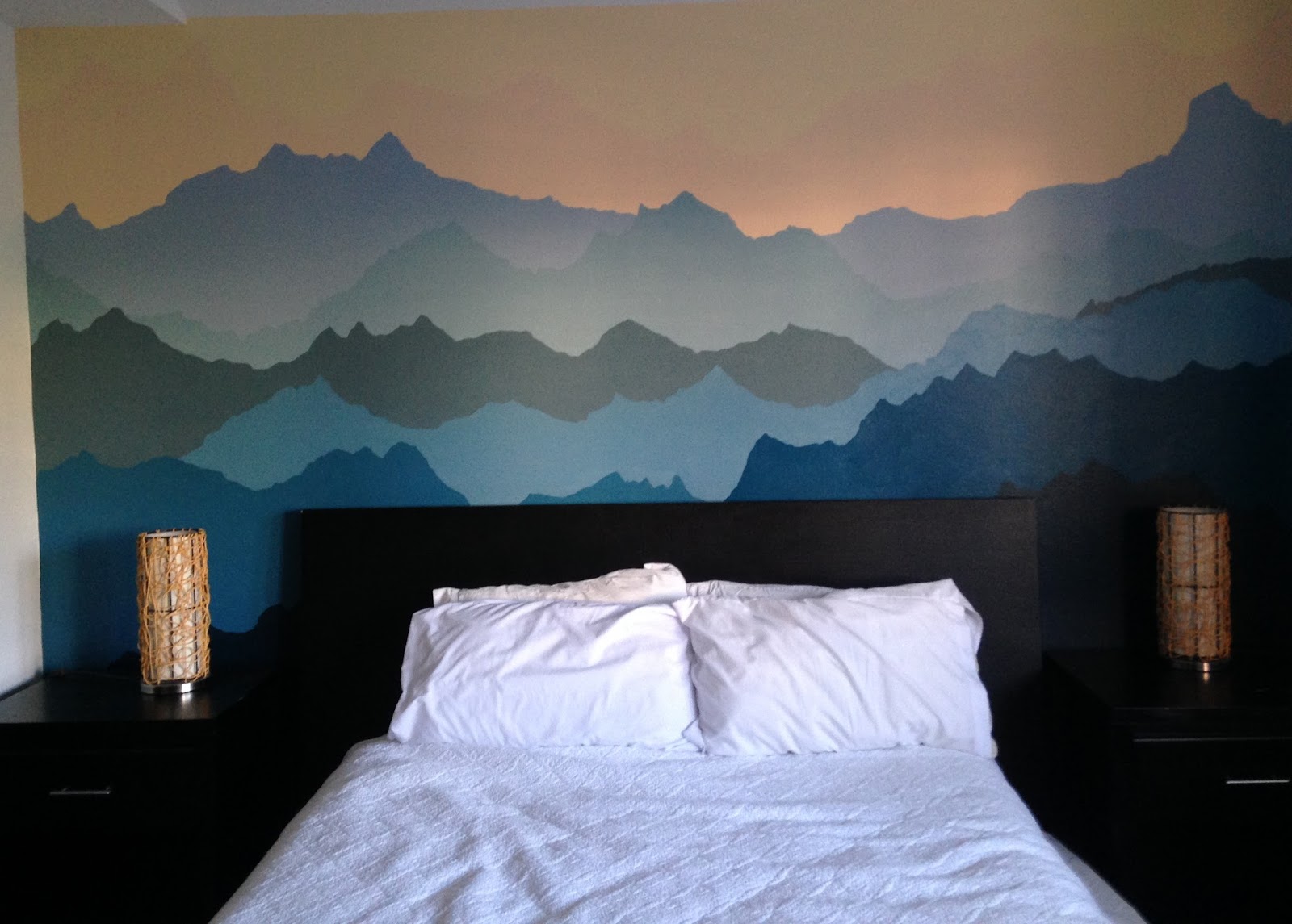 mountains painted on wall